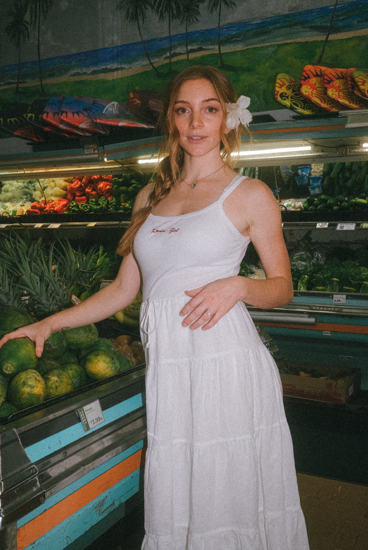 Kauai Girl Tank in Shore Break